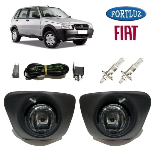 Farol De Milha Fiat Uno Original Fortluz Kit Redondo No Shoptime