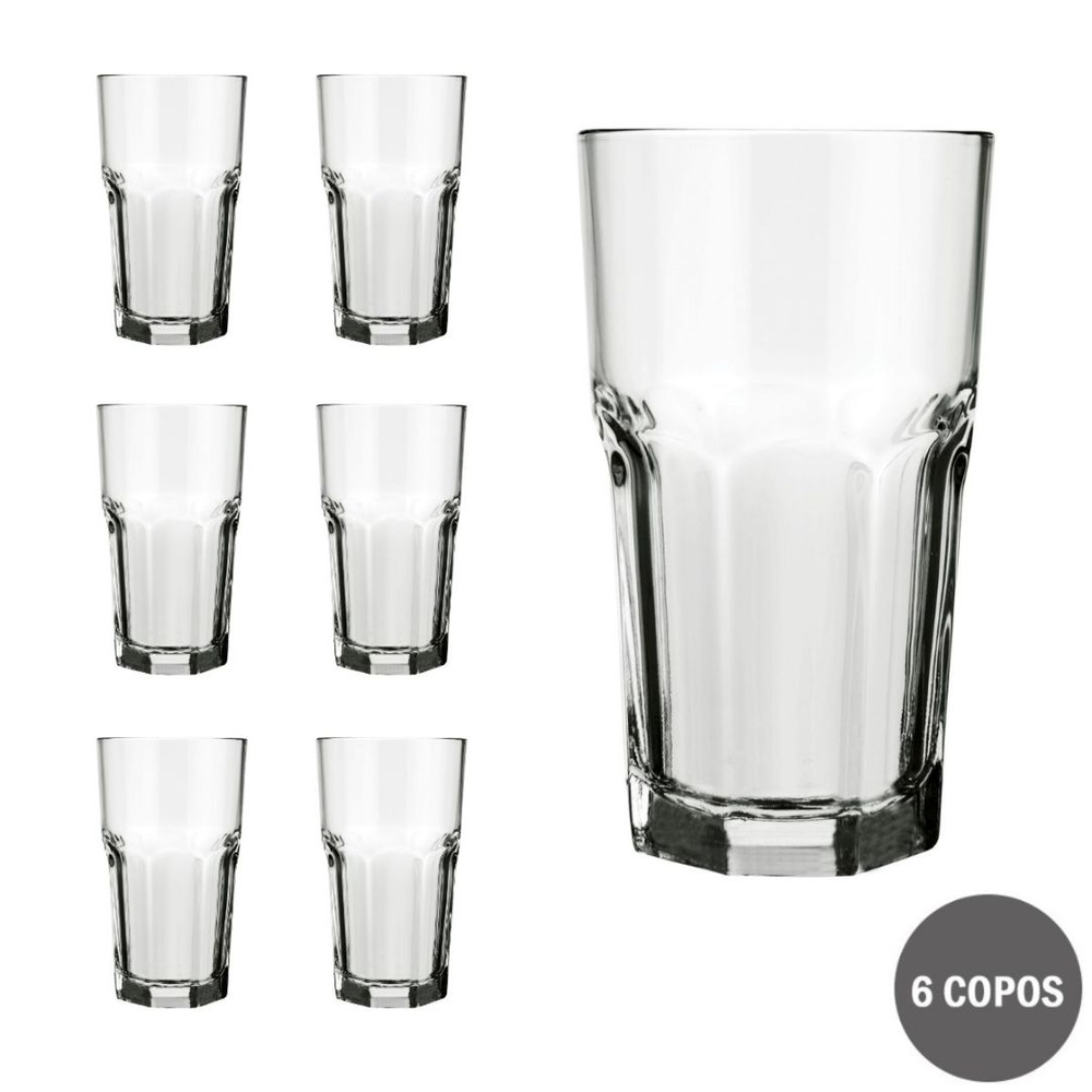 Conjunto Copos Bristol Ml Vidro Suco Agua Nadir No Shoptime