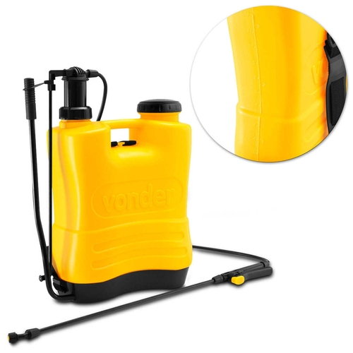 Pulverizador Manual Costal Agrícola Vonder 12 Litros Preto E Amarelo