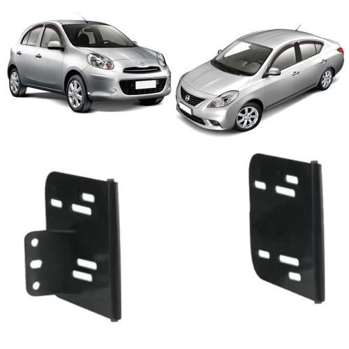 Moldura Dvd Din Suporte Fixa O Nissan March E Versa Vers O Preto