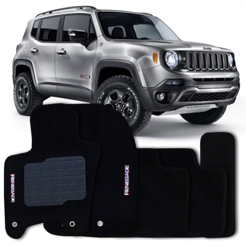 Tapete Carpete Jeep Renegade Preto Personalizado Logo