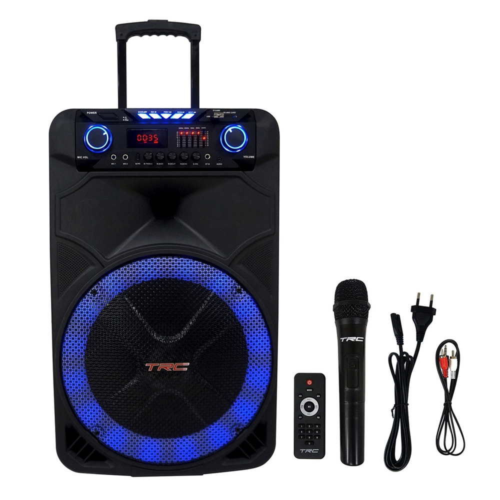 Caixa De Som Amplificada Trc 515 Bluetooth Usb Fm Aux Sd 500W No Shoptime