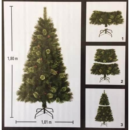 Árvore de Natal 1 80 m 503 Galhos 46 Enfeites 100 Luzes Brancas de