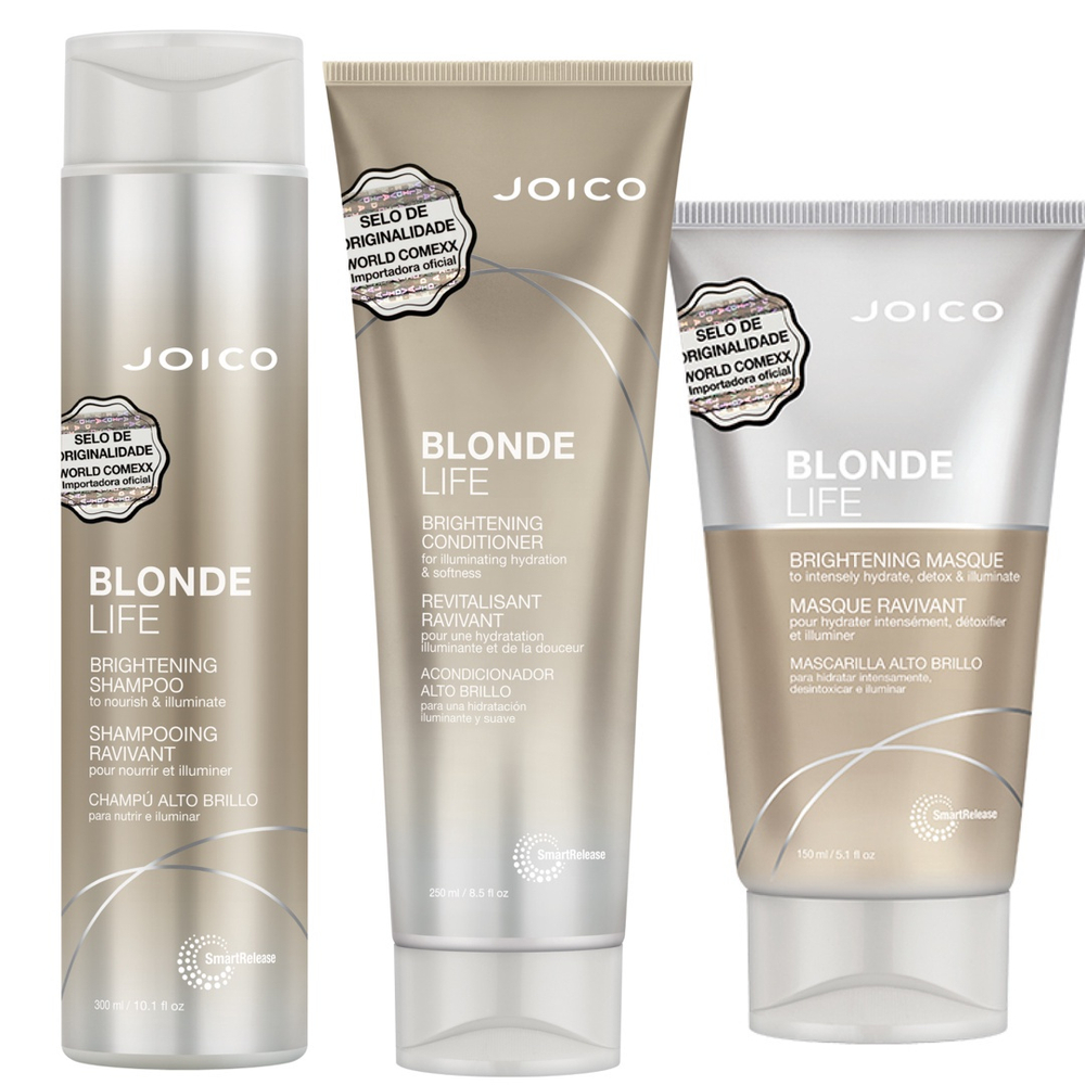 Kit Joico Blonde Life Shampoo 300ml Condicionador 250ml Máscara