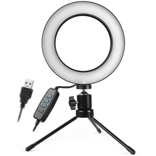 Iluminador Ring Light 20Cm Maquiagem Selfie Gravação Vídeo no Shoptime