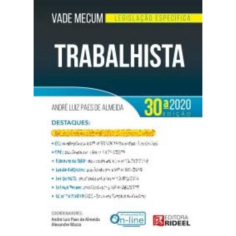 Livro Vade Mecum Trabalhista Legislacao Especifica No Shoptime