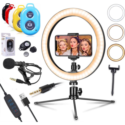 Kit Youtuber Ring Light Iluminador Led Flash Anel Luz 26cm Tripé