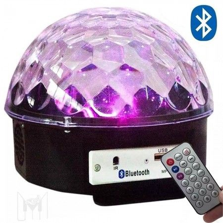 Globo Luz De Festa Bluetooth Bola Maluca 6 Cores USB Pen Drive Controle