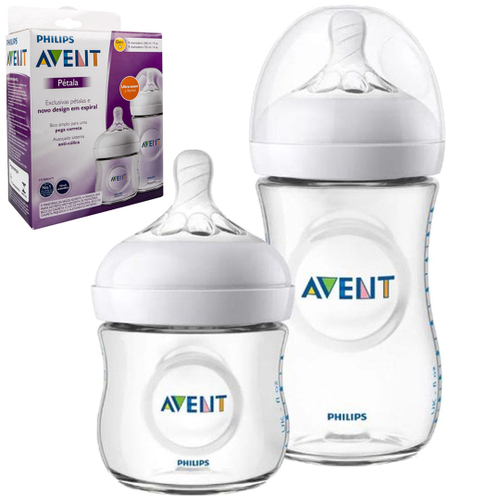 Kit 2 Mamadeira Pétala Philips Avent Anticólica Recém Nascido 125 260ml