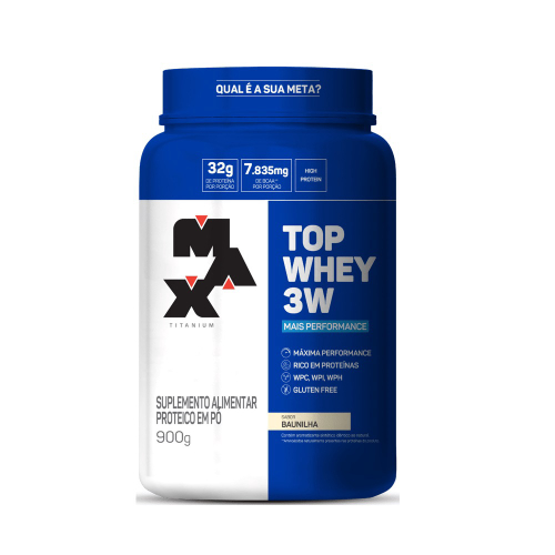 Top Whey 900g Baunilha Max Titanium No Shoptime