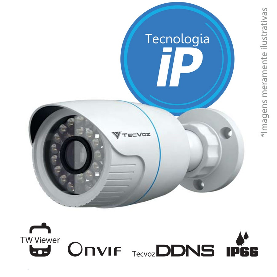 Câmera ip Bullet Infravermelho TW ICB100 Tecvoz 1 0MP 720p Lente 3