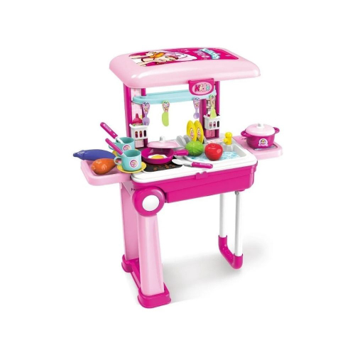 Kit Chef Cozinha 2 Em 1 Faz De Conta Brinquedo Infantil Maleta Comida