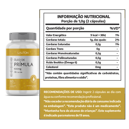 Oleo De Pr Mula Premium Mg Capsulas Lauton Nutrition Clinical