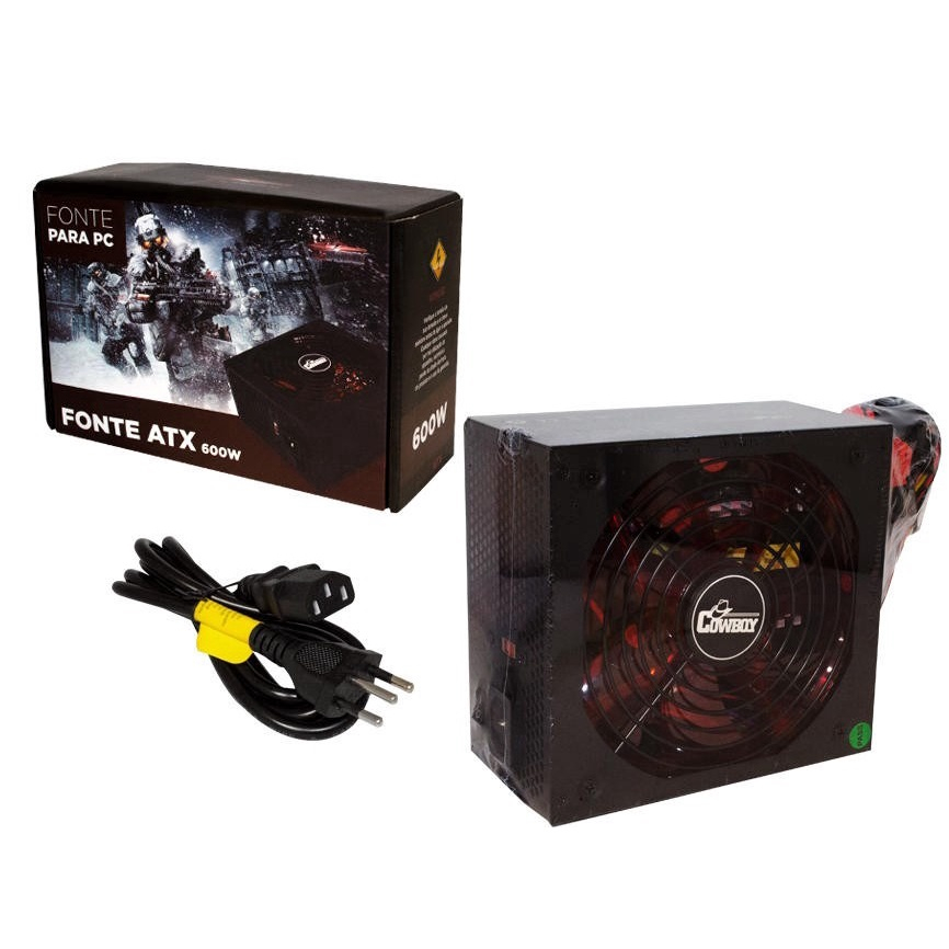 Fonte Atx W Reais Gamer Ultra Silenciosa Pc Bivolt Led No Shoptime