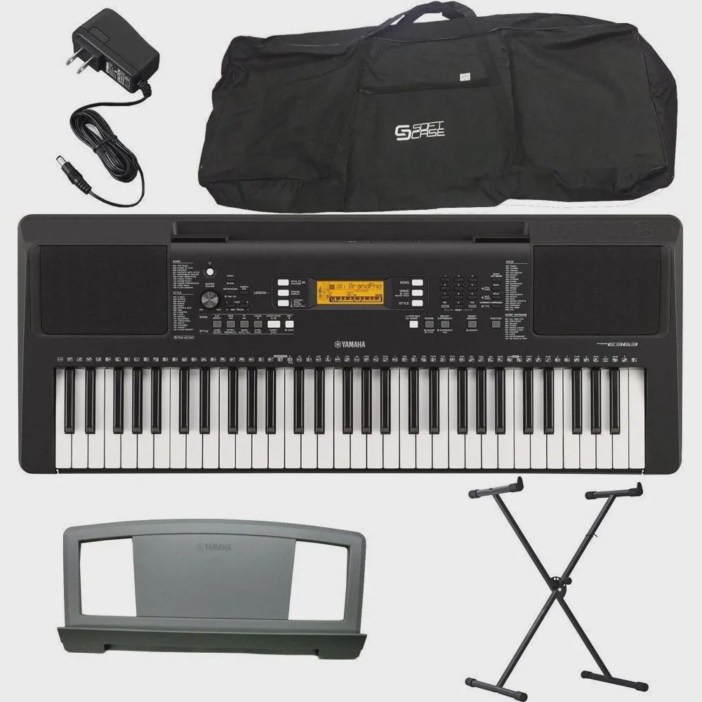 Kit Teclado Arranjador Yamaha Psr E 363 No Shoptime