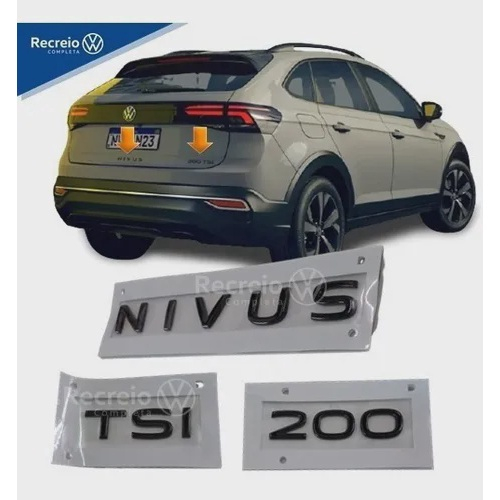 Kit Chrome Delete Emblema Preto Black Vw Nivus Tsi Original No Shoptime