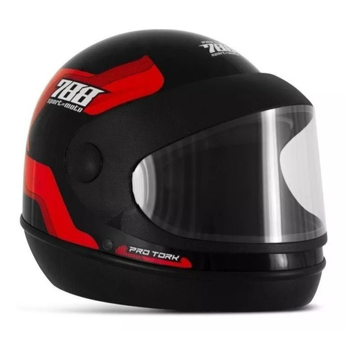 Capacete Sm 58 Preto Vermelho 788 Pro Tork No Shoptime