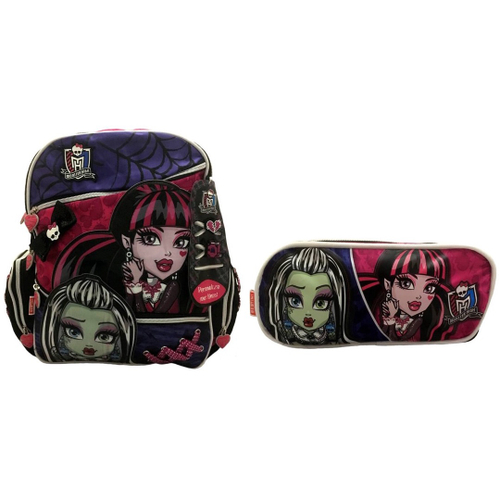 Kit Escolar Monster High Z Sestini Mochila G Costas Pingentes De