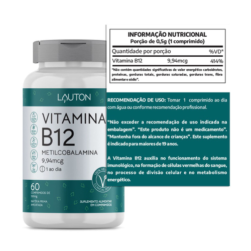 Vitamina B Metilcobalamina Vegan Ajuda Prevenir A Fadiga E