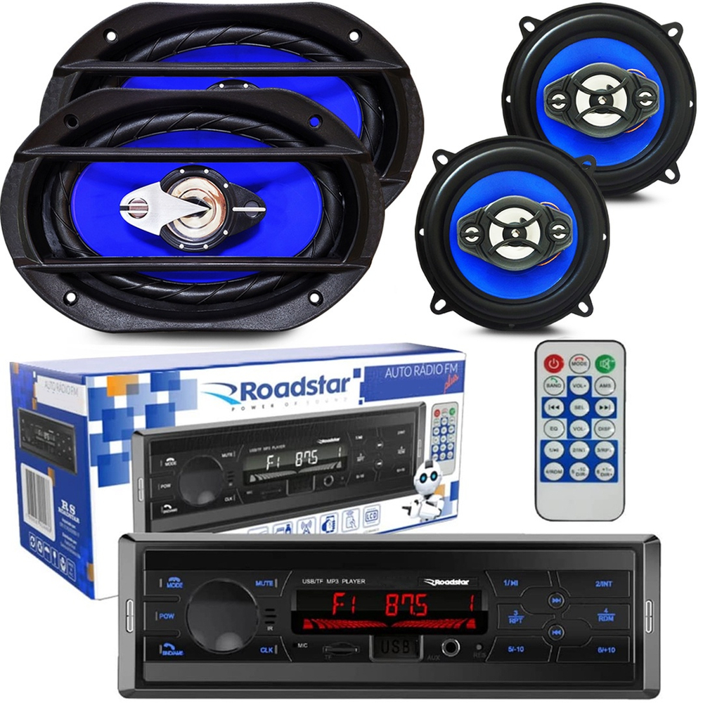 Kit Falante 6x9 5 Pol Toca Rádio Carro Mp3 Player Bluetooth no Shoptime