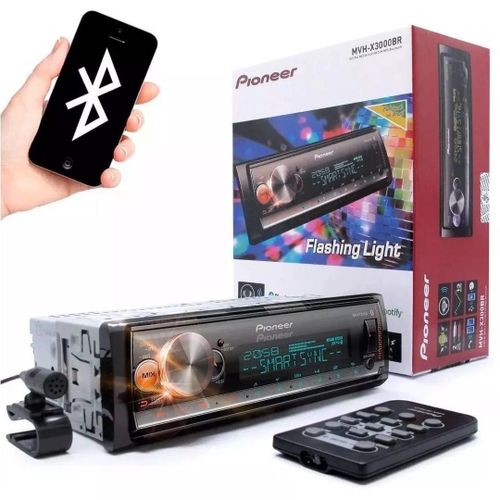 Pioneer Aparelho Som Mvh X Br Bluetooth Kit Vias Alto Falante