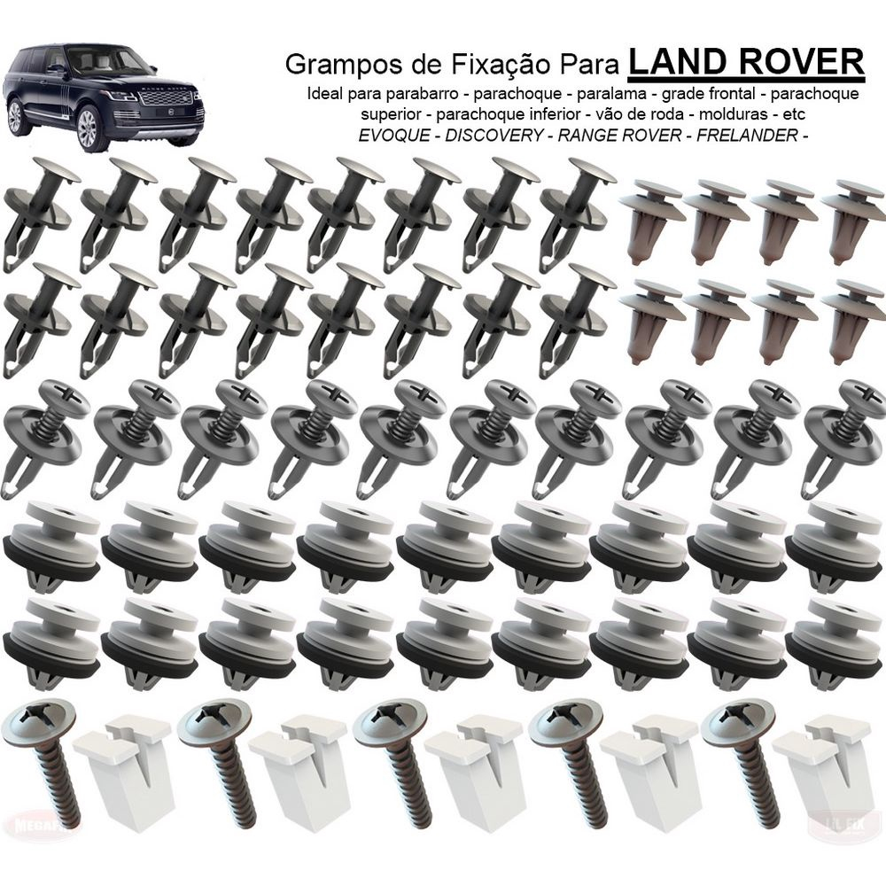 Grampos Fixa Parabarro Parachoque Land Rover Evoque Range No Shoptime