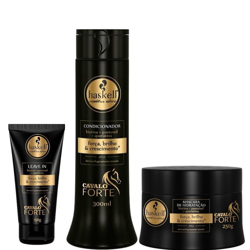 Kit Cavalo Forte Haskell Sh 300ML Cond 300ML Leave In 250G No Shoptime