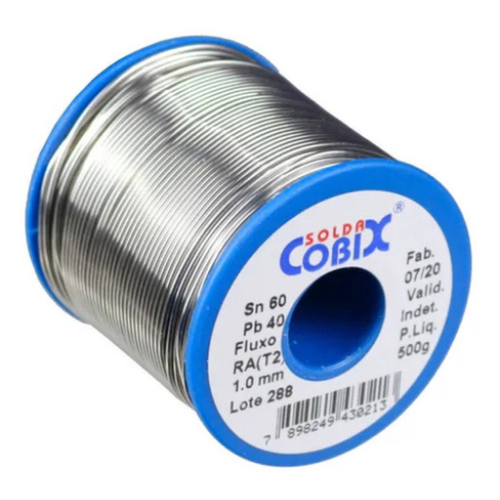 Solda Estanho Cobix Azul M10 Fluxo Ra 1 0mm Rolo De 500g No Shoptime