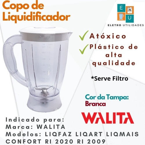 Copo De Liquidificador Walita Liqfaz Liqart Liqmais Forte No Shoptime