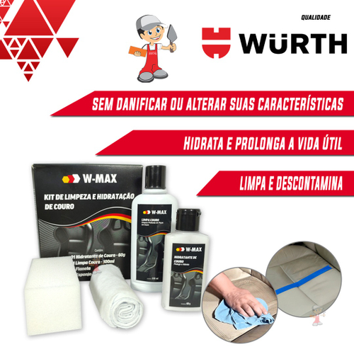 Kit Limpeza E Hidrata O De Couro Wurth Produto Para Limpar E Hidratar