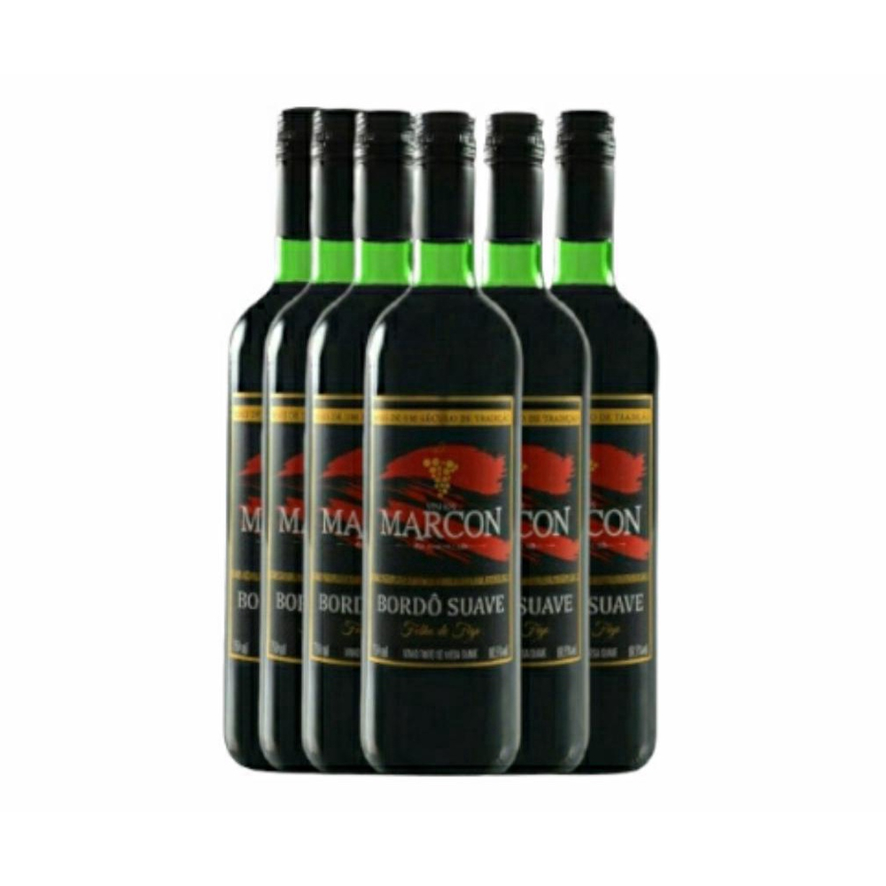 Kit 12 Vinhos Bordô Suave Tradicional Marcon 750Ml no Shoptime