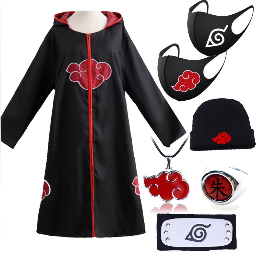 7pcs Capa Manto Akatsuki Naruto Cosplay Trajes Itachi No Shoptime