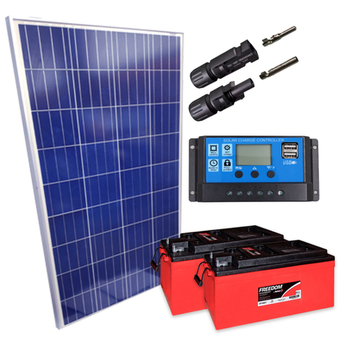 Kit Placa Solar 280w Controlador 10a Lcd Bateria 240ah Gerador