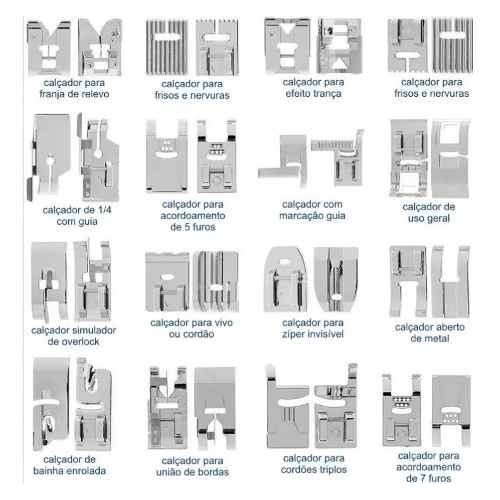 Kit 32 Calcadores Maquina Costura Singer Janome Elgin Brother No Shoptime
