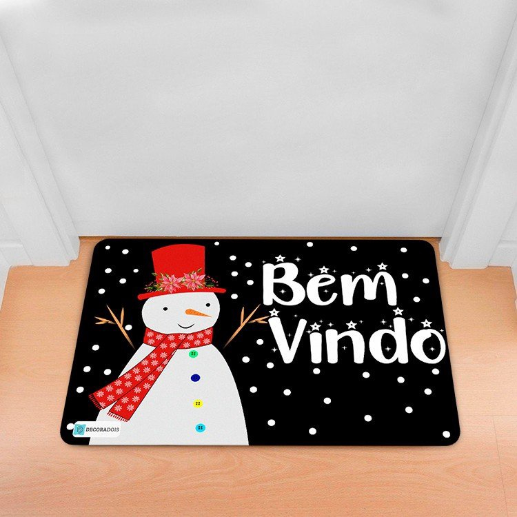 Tapete Para Porta Avulso Boneco De Neve Preto 40cm X 60cm No Shoptime