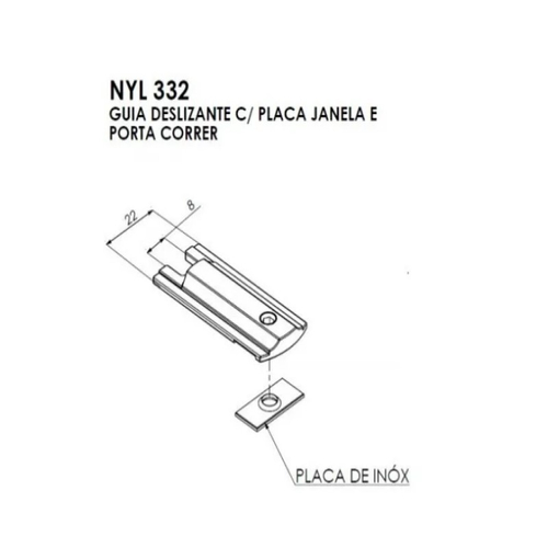 Guia Deslizante Linha Suprema C Placa Reto Nyl Kit Un No Shoptime