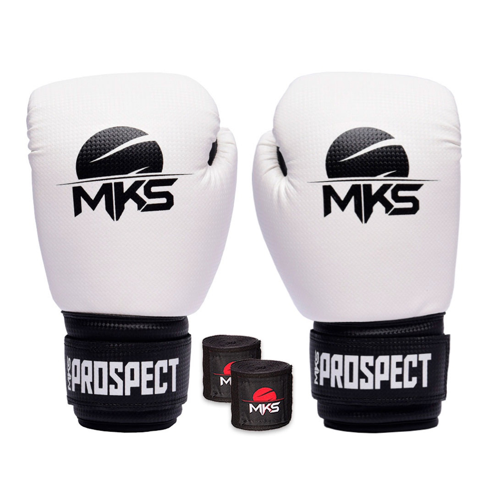 Kit Luva Boxe Muay Thai New Prospect Mks Combat Inverse Bandagem