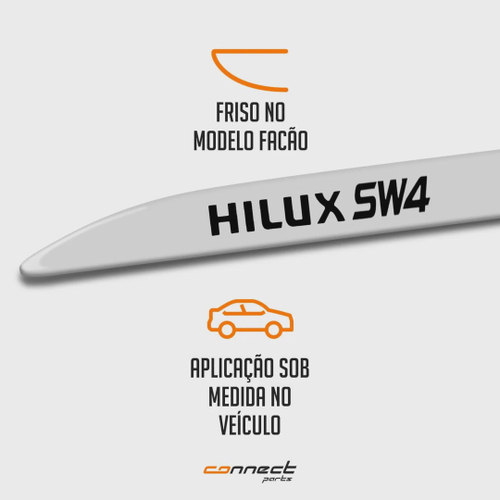 Jogo De Friso Lateral Hilux Sw A Branco Polar Prata Met Lico