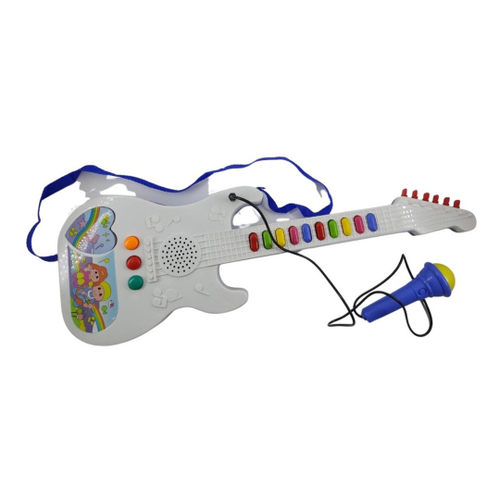 Guitarra Infantil Microfone Sons Luzes Brinquedo No Shoptime