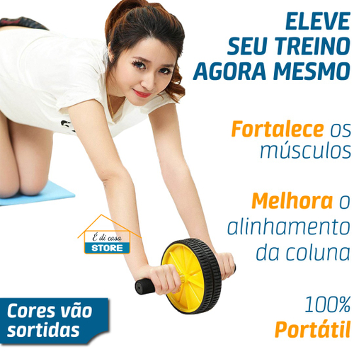 Roda Rolo Abdominal Lombar Grossa Musculação Profissional no Shoptime