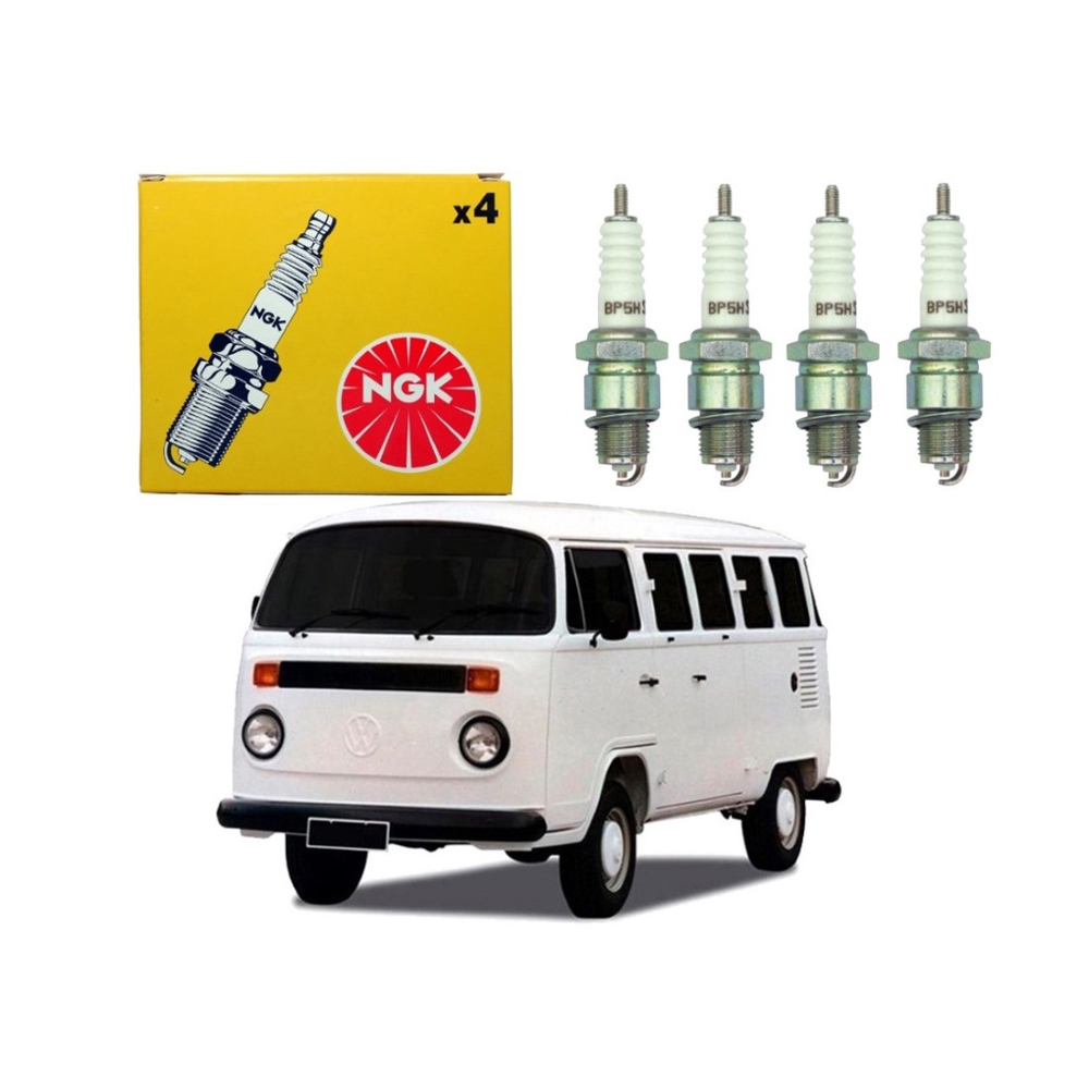 Jogo velas ignição ngk volkswagen kombi 1300 1500 1600 gasolina 1970 A