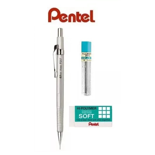 Kit Lapiseira Pentel P Mm Prata Met Lico No Shoptime