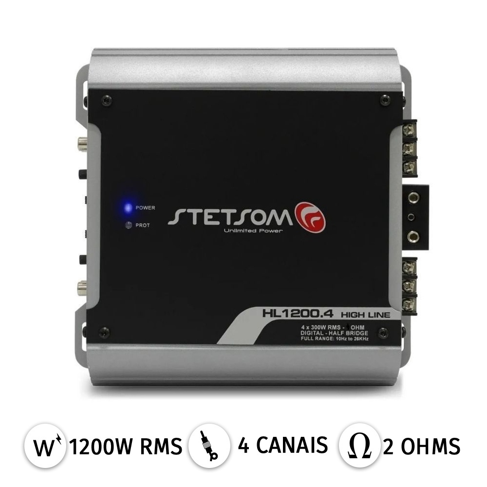 M Dulo Amplificador Stetsom Hl W Rms Canais Ohms Digital