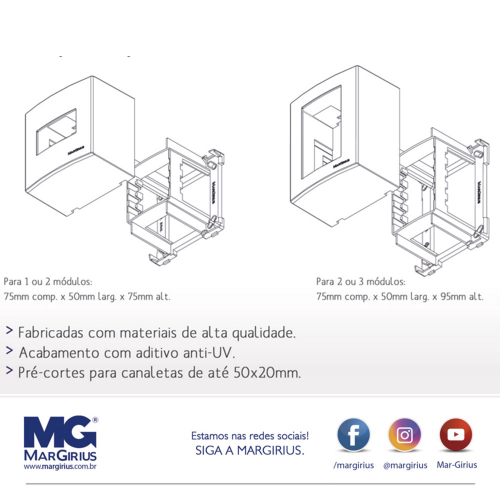 Caixa De Sobrepor Sistema X Tomada A V Vermelha No Shoptime