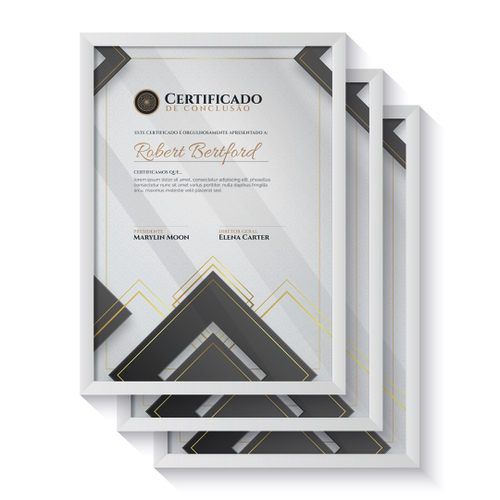 Kit Molduras Certificado Quadros A Documento Vidro C Porta