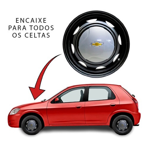 1 Calota Chevrolet Premium Miolo Roda De Ferro 4x100 Gm Aro 13 Corsa