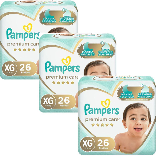 Kit Fralda Pampers Premium Care Mega Unidades De Fraldas Tamanho Xg