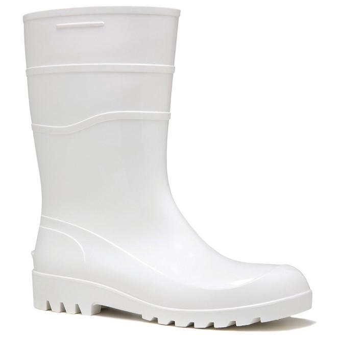 Bota Galocha Pvc Branca Cano Curto Medio Forrada Bracol N No Shoptime