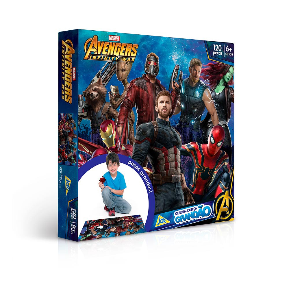 Quebra Cabeça Os Vingadores Guerra Infinita 120 Peças Toyster no Shoptime