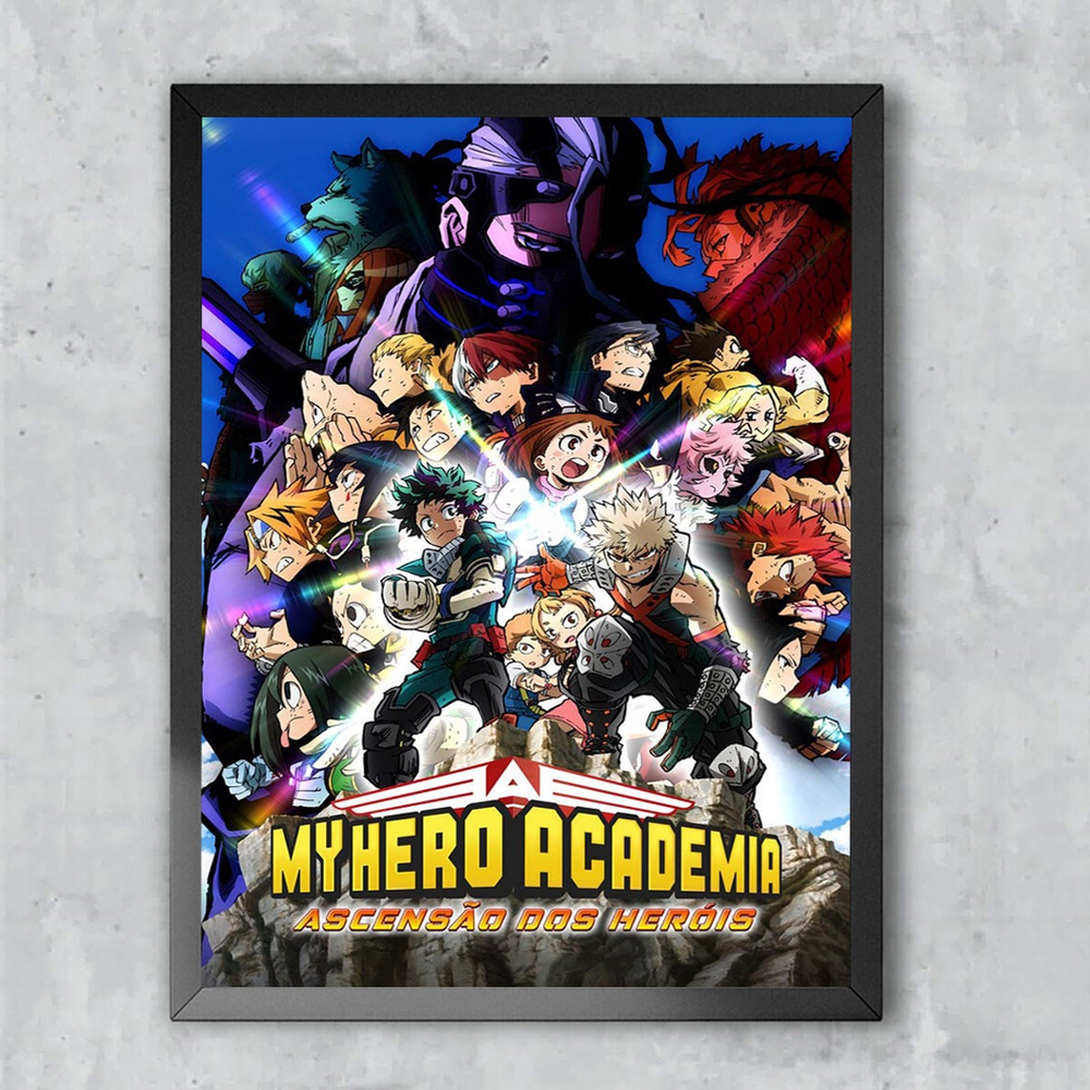 Quadro Decorativo Emoldurado Anime Boku No Hero Academia Filme